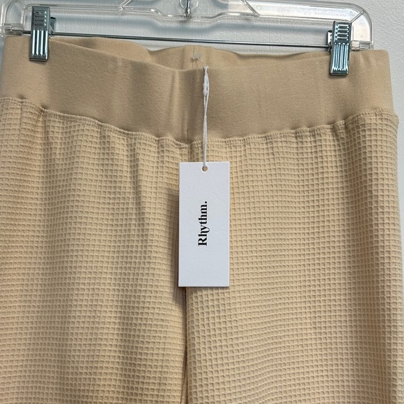 Rhythm Yellow Waffle Wide Leg Skater Pant - Picture 2 of 4